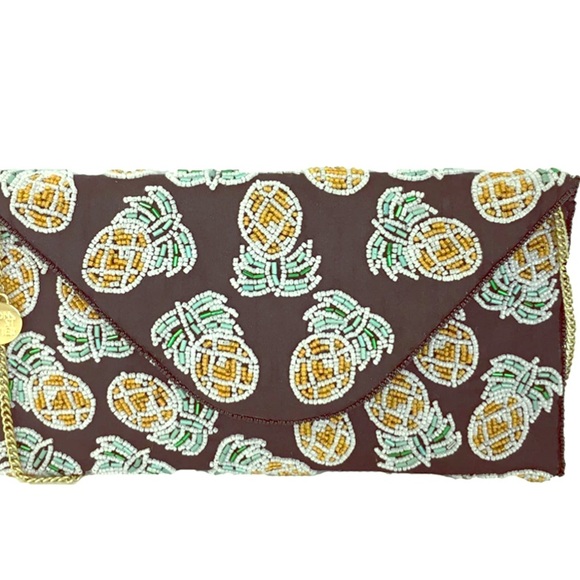 NWT- FROM ST. XAVIER TROPICAL Pineapple Clutch - Picture 1 of 6